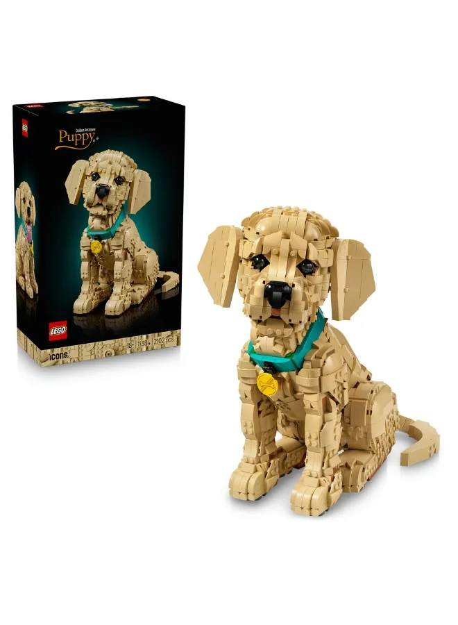 Building Blocks Golden Retriever Puppy Animal Figure Set (Premium Plastic Construction, 2102 Pieces) 6k6u2