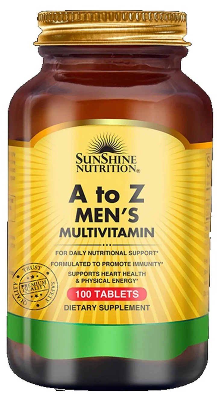 Sunshine Nutrition A To Z Multivitamin for Men Premium Daily Supplement (100 Tablets) clr4n