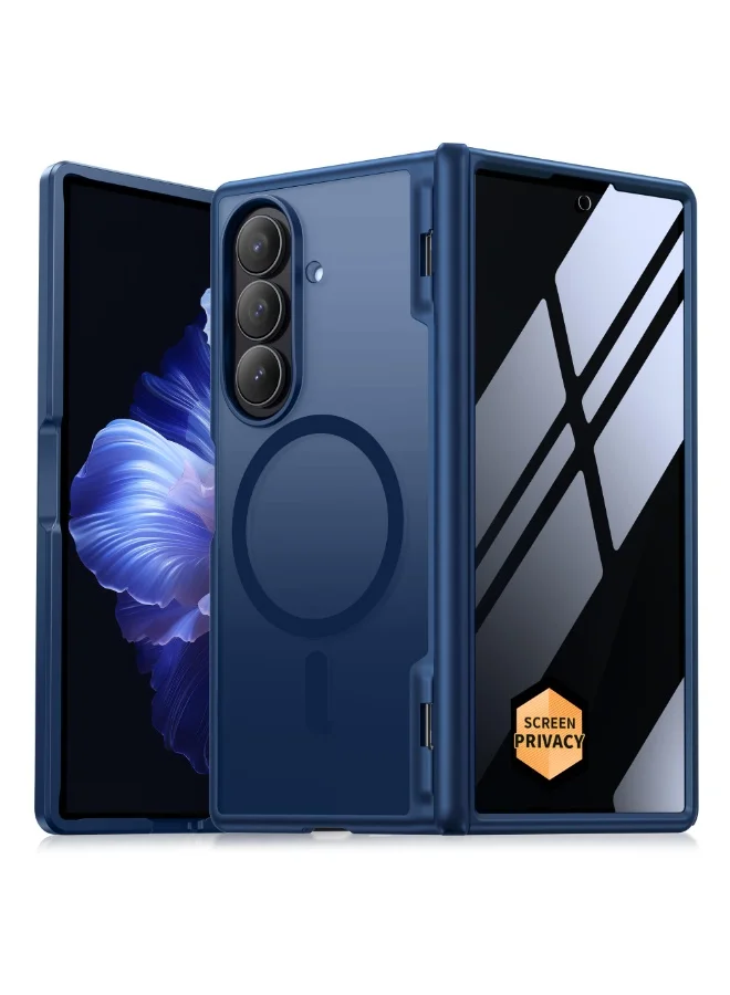 MOBOSI Magnetic Phone Case for Foldable Devices with Privacy Screen Protector and Hinge Protection (Blue, Slim Fit) gqffo