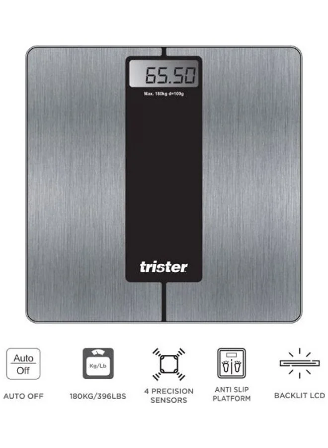 Trister Digital Personal Weighing Scale High-Precision Body Weight Monitor (180kg Capacity, Metal) p6e9f