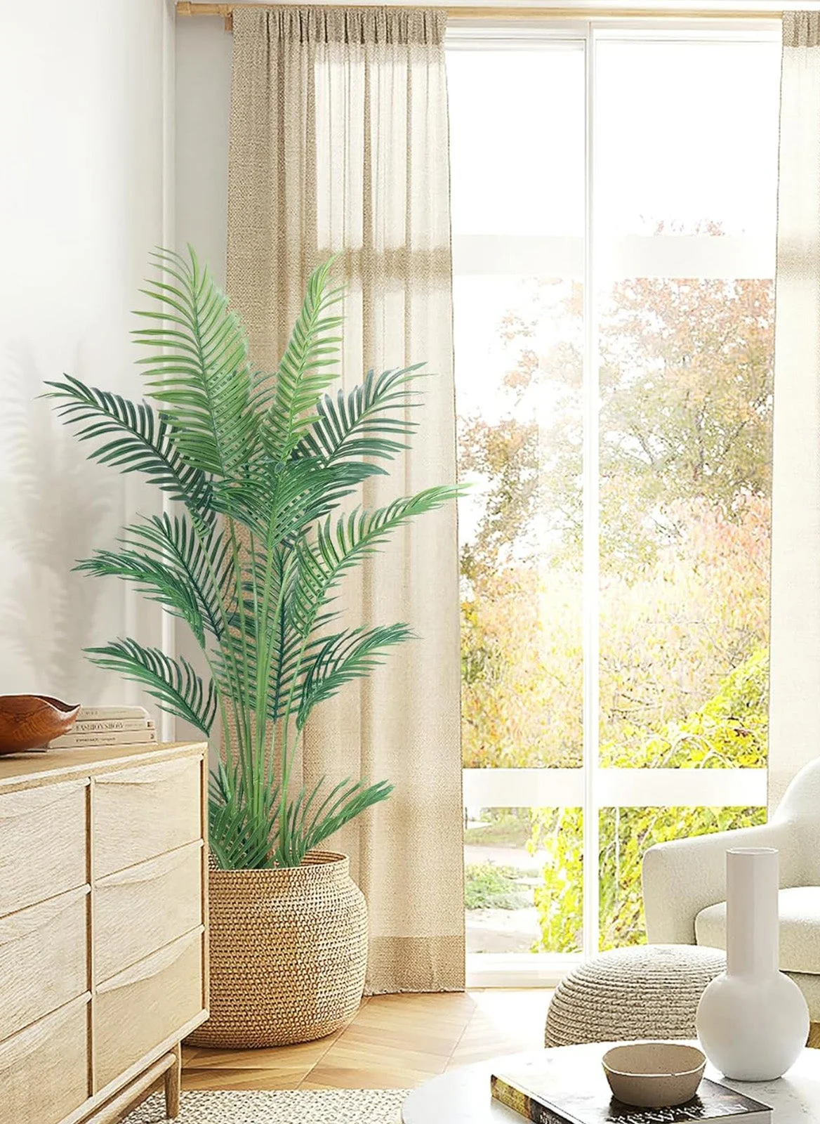 Sharpdo Artificial Areca Palm Tree 160cm Tall Realistic Green Floor Plant for Home and Office Decor dg3jb