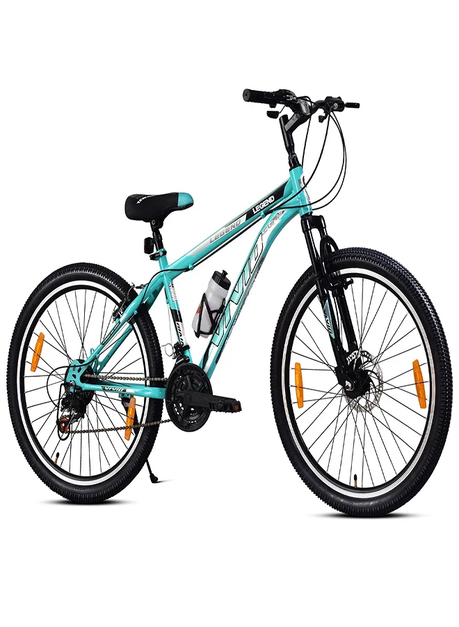 Vivid Legend Mountain Bike 26 Inch Wheel 21 Speed Steel Frame Front Suspension (Aqua Blue, 18 Inch Frame) For Men vzp3k