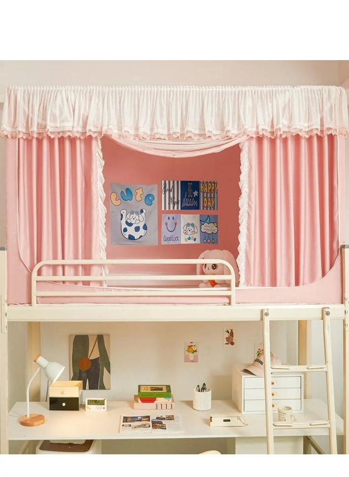 Bluejw Bed Canopy Tent Privacy Curtain for Single Bed (Pink, 190x90x110 cm) zbmxx
