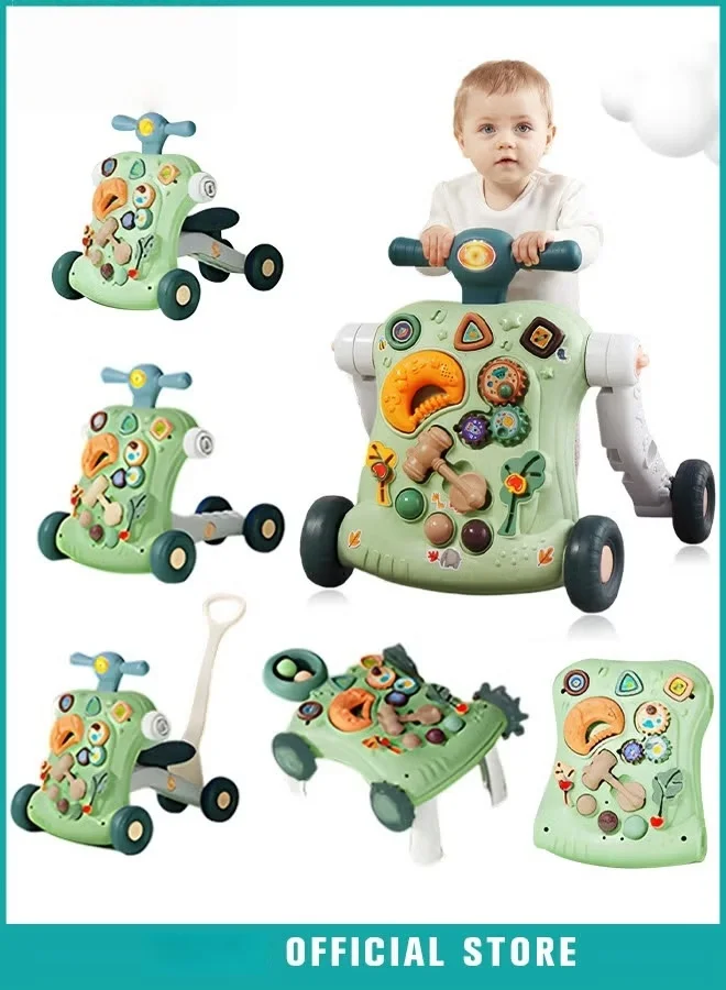 HOOKOR 6-in-1 Multifunctional Baby Sit-to-Stand Walker and Interactive Learning Activity Table (Toddler Push Stroller for Boys and Girls) ebbso