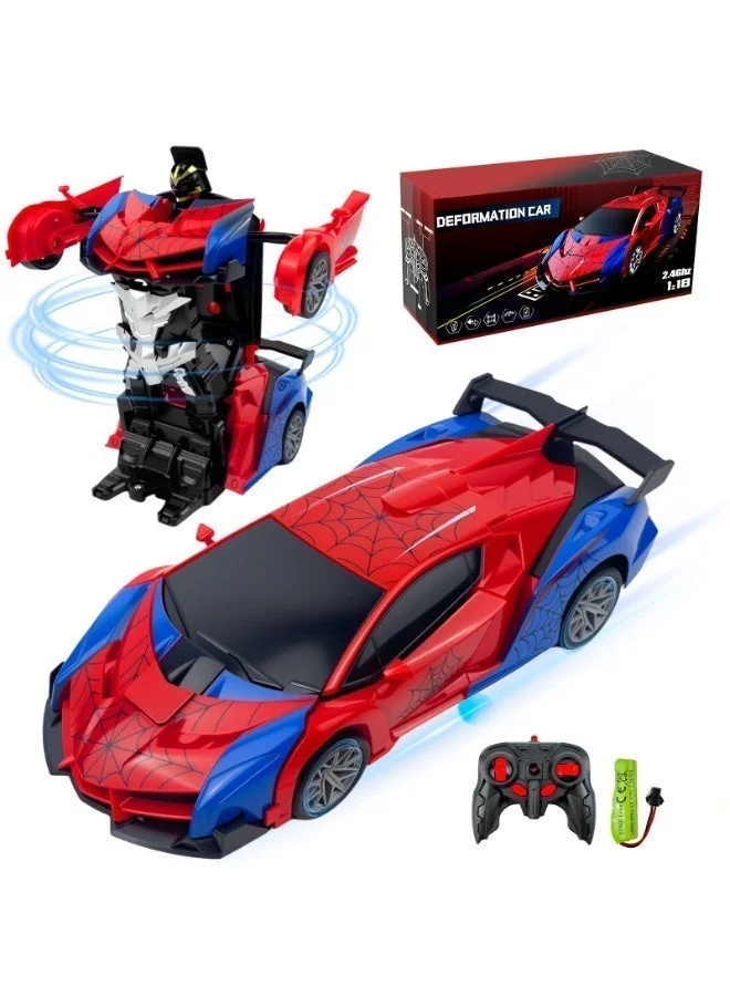 RAKAY Spider Remote Control Transform Robot Car, 2.4GHz RC Vehicle with 360¡ã Rotation and Underbody Lights (1:18 Scale) wjzip