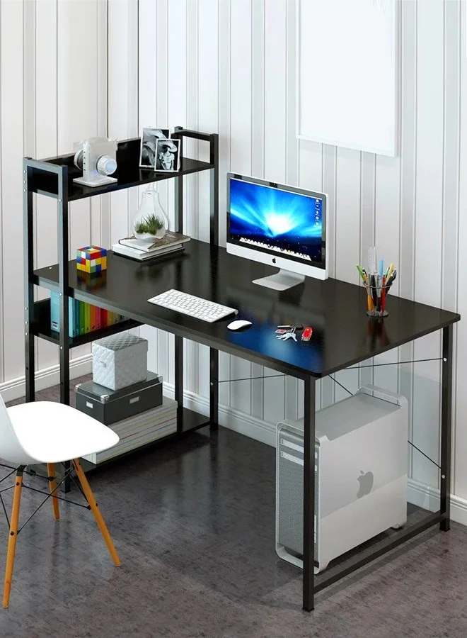 C&C Home Modern Computer Desk with Integrated Bookshelves and Storage Rack (100x45x110 cm) xb4mm