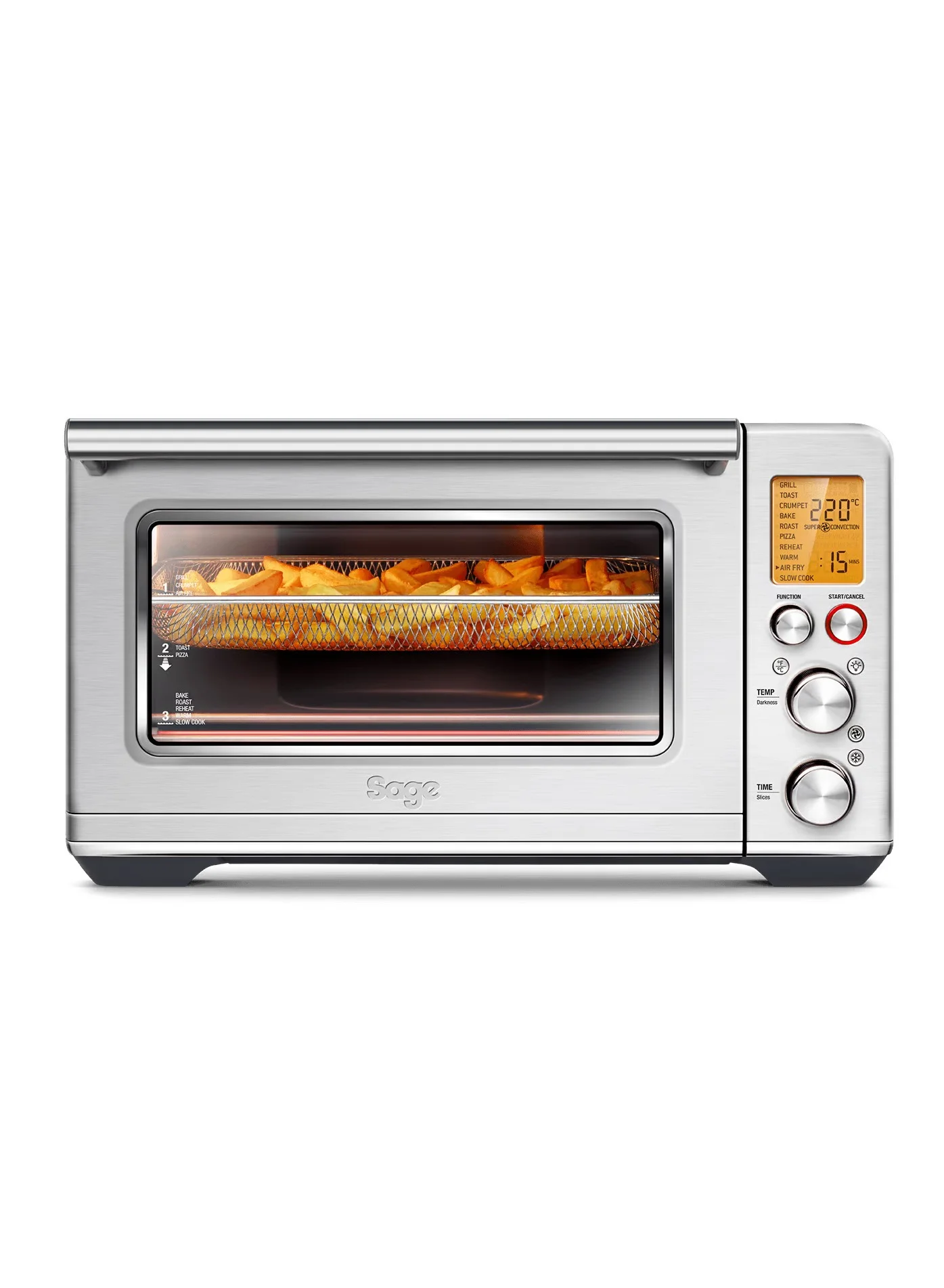 Premium Smart Air Fryer Oven Countertop Convection Cooker (Brushed Stainless Steel, 2400W) 9eqe3
