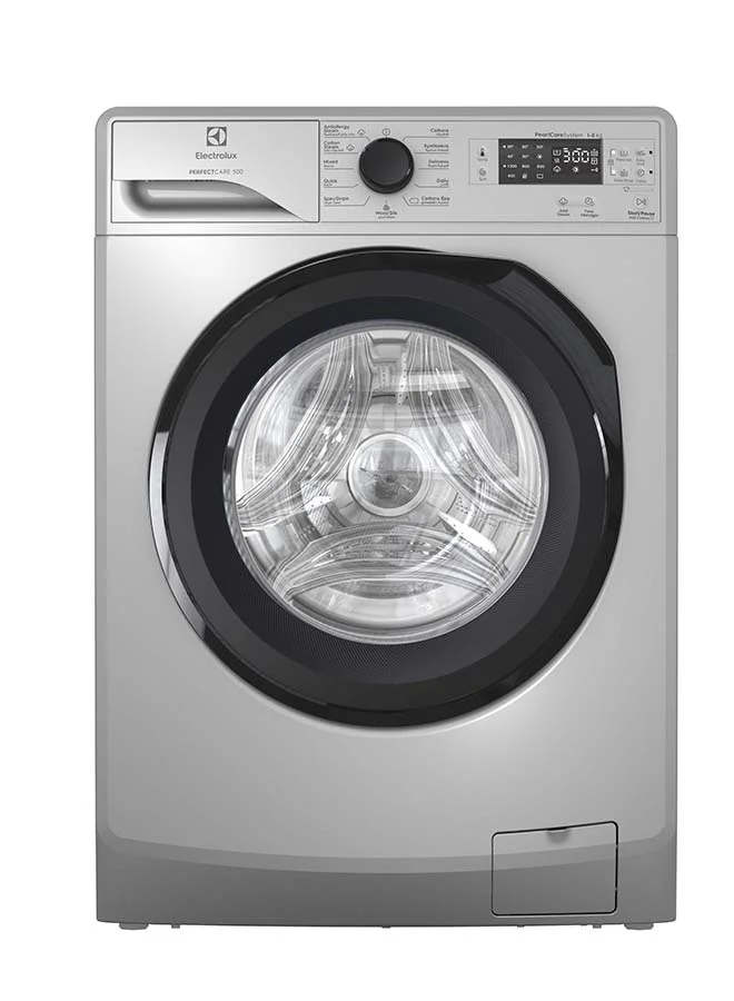 Premium Front Load Washing Machine 8kg Inverter Motor 1200 RPM Energy Efficient Fully Automatic Washer (Silver, 8kg) yjvie