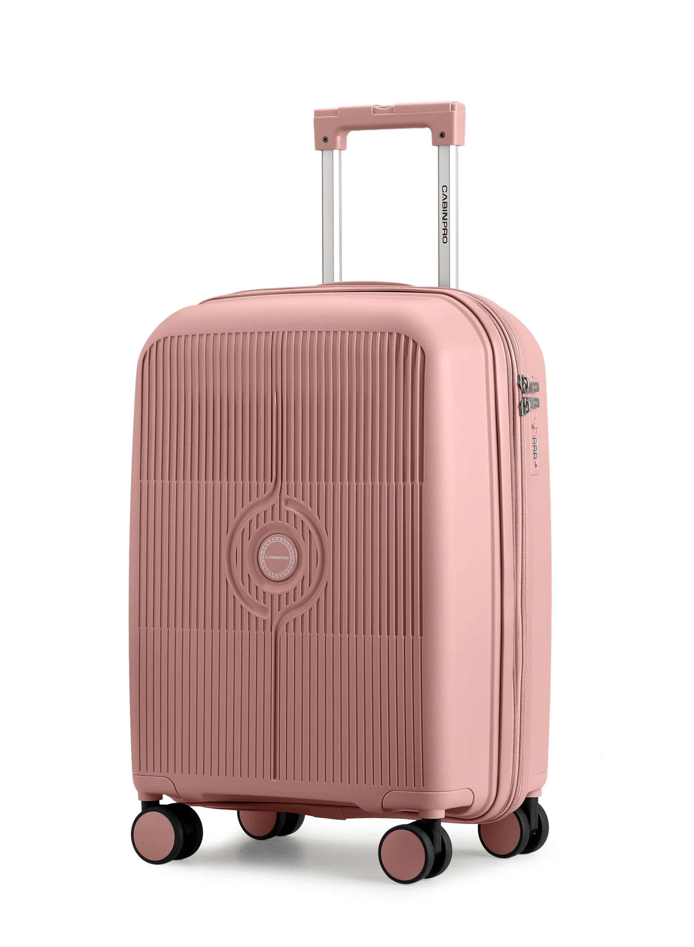 CABINPRO Expandable Carry-On Spinner Luggage, Lightweight Hard Shell Trolley with 360¡ã Twin Wheels (Rose, 55 cm) w99me
