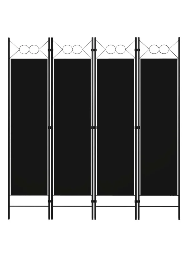 VidaXL 4-Panel Room Divider Privacy Screen Foldable Partition (Black, 160x180 cm) thbwz