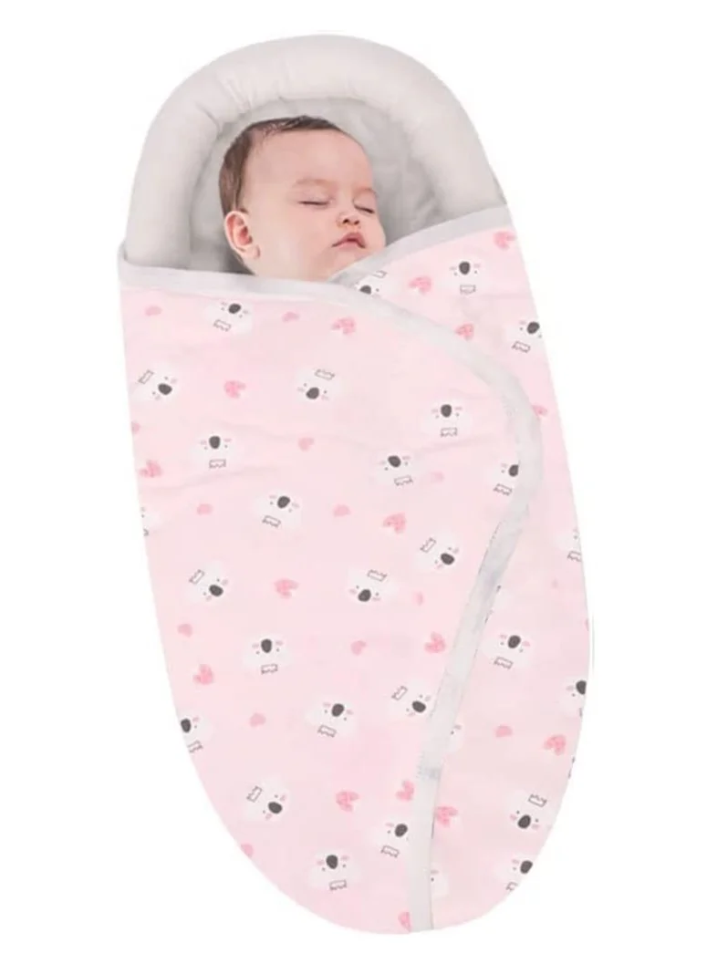 VITION Baby Swaddle Blanket Soft Breathable Receiving Wrap for Newborns (Pink, 100 cm x 100 cm) a0nxh