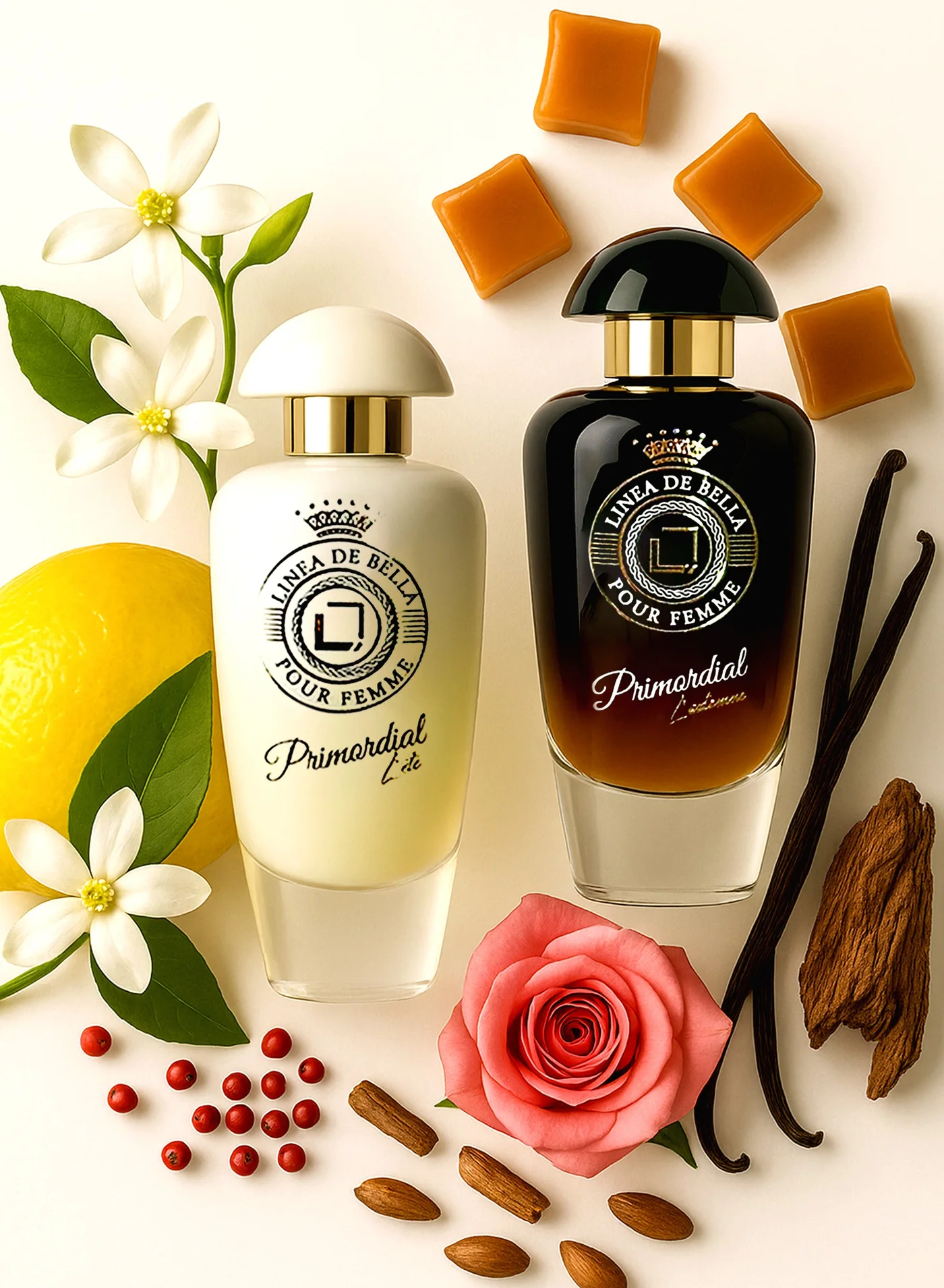 Linea De Bella Women¡¯s Eau de Parfum Fragrance Set, Primordial L¡¯automne & Lite Scents, Long-Lasting Floral & Woody Notes (2 x 100 mL) 7grey