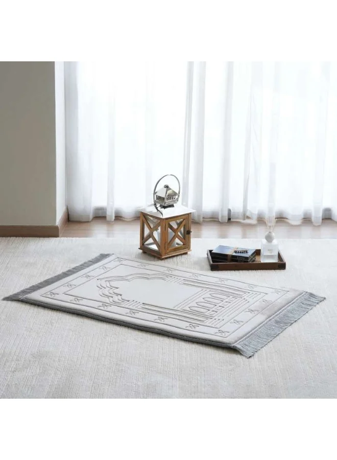 Pan Home Togo Prayer Mat Premium Soft Flannel Carpet (Light Grey, 80x120cm) ax8cw
