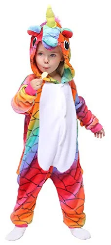 Easuit Unicorn Onesie Pajamas Animal Costume for Kids (Multicolored, XS 2-4) 5zm0b