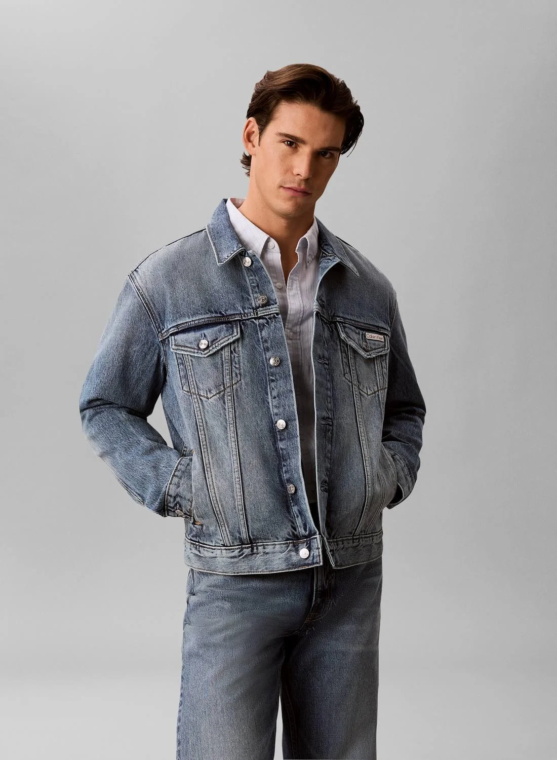 Premium Cotton Trucker Jacket Classic Fit Casual Outerwear for Men puayf