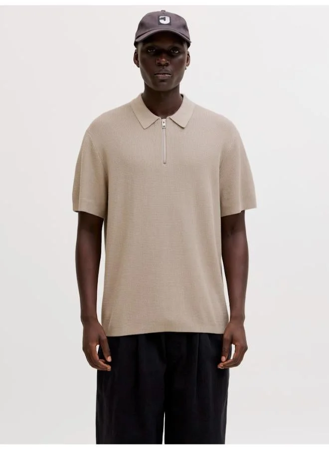 JACK & JONES Premium Knit Polo Shirt Short Sleeve Breathable Casual Wear for Men (Size L) 2cfke