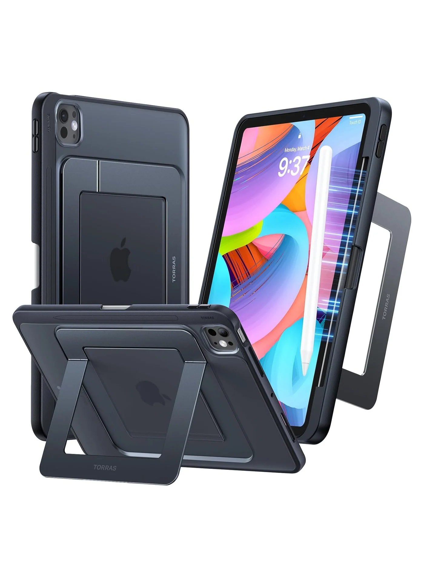 Premium Tablet Protective Case for 11-inch Pro 2024 (M4) with Integrated Kickstand and Pencil Holder (Black, 11-inch) km1rz