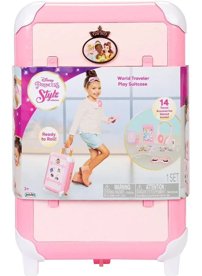 Princess Style Deluxe Pretend Play Suitcase Set with Travel Accessories for Kids (Pink, 30 cm) y3s2r