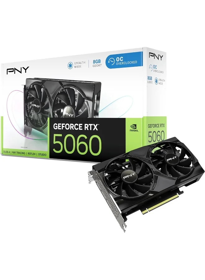 Premium Dual Fan Graphics Card 8GB GDDR6 Overclocked Edition for Gaming PC (Black) 1ka7v