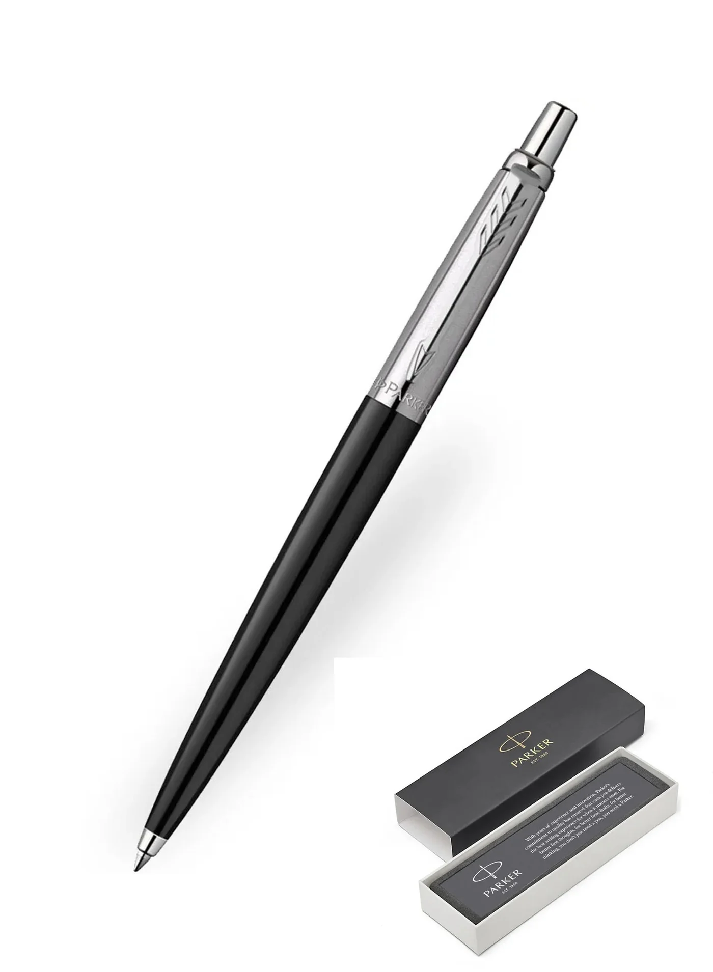 Premium Retractable Ballpoint Pen Smooth Writing Ink (Black Barrel, Blue Ink, 1-Piece) dkpyg