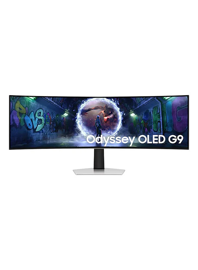 Premium 49-inch Curved Gaming Monitor Dual QHD 240Hz QD-OLED Display with Smart TV Hub and Height Adjustable Stand (Black, 49 inch) 9l2ym
