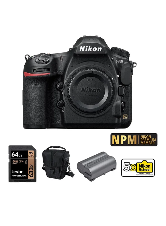 Professional Full-Frame DSLR Camera Body with 64GB Memory Card and Carrying Case (45.7 MP, Black) vf1kj