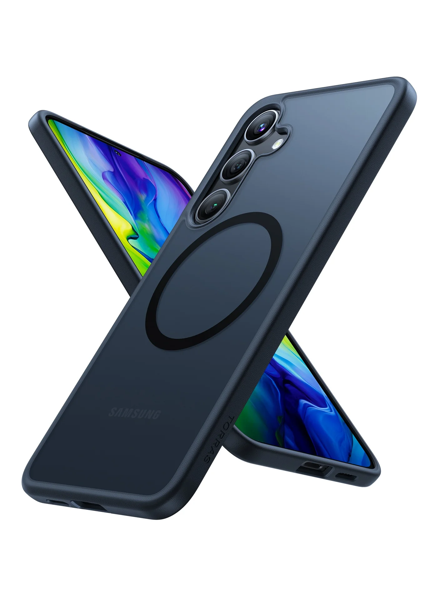 Premium Magnetic Shockproof Protective Case for Smartphone (Black, 16.8 cm) 03f46