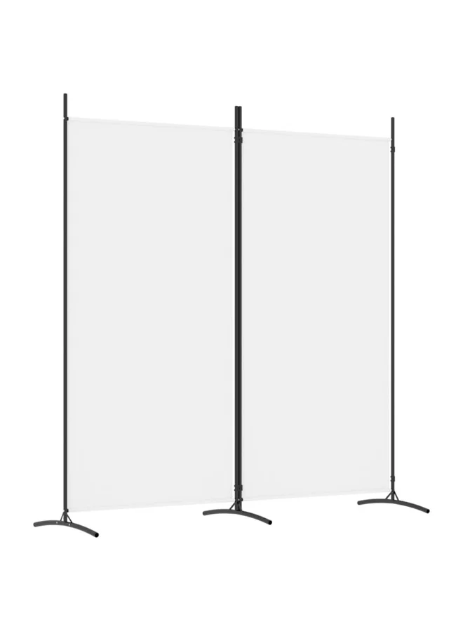 VidaXL 2-Panel Room Divider Privacy Screen (White, 175x180 cm) Foldable Fabric Partition for Home and Office b72e3