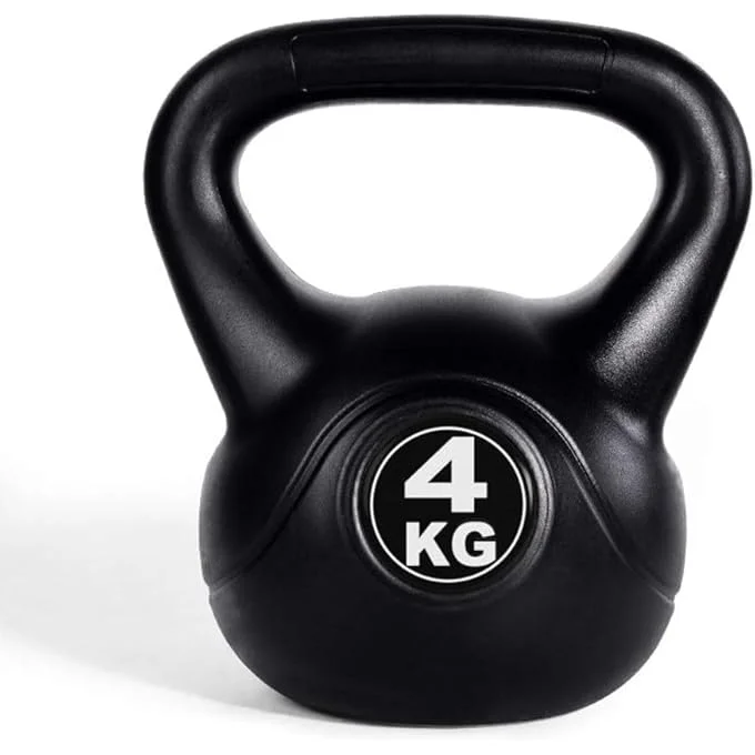 Rayihni Vinyl Kettlebell Premium Fitness Equipment for Strength Training and Bodybuilding (Black, 4 kg) h6c7x