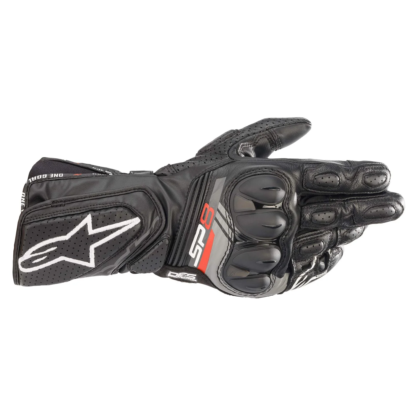 Premium Full Gauntlet Leather Motorcycle Racing Gloves with Knuckle Protection and Reinforced Palm (Black, Size M) mnwgm