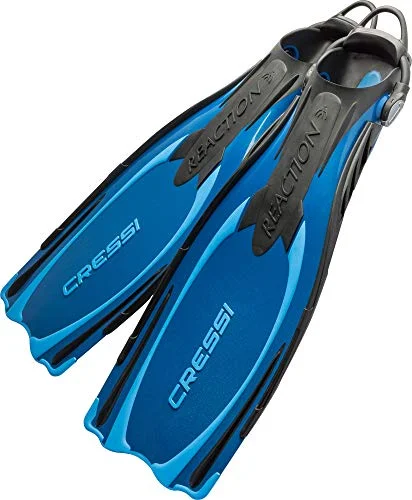 Premium Adjustable Open Heel Diving Fins with EBS Strap System (Blue Azure, XSS) qzzxl