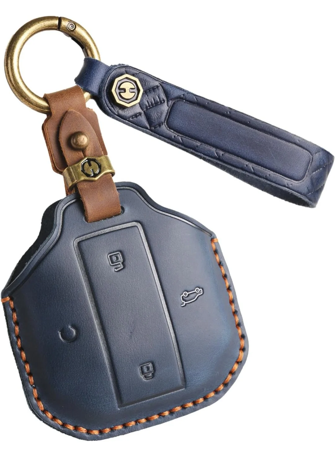INSIJAM Premium Leather Car Key Case for Jetour Freedom T1 T2 Traveler 2025 (4-Button Remote Fob Cover, Black) 4d0eh
