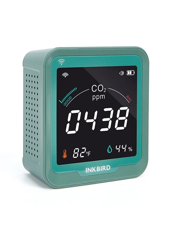 INKBIRD 3-in-1 Air Quality Monitor with Wi-Fi Carbon Dioxide CO2 Detector Temperature and Humidity Sensor (400-5000 PPM) 2rlaa