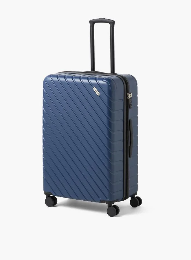 Oaklan by Shoexpress Textured Hardcase Luggage Trolley with Retractable Handle (Large, 70 cm) 9077v