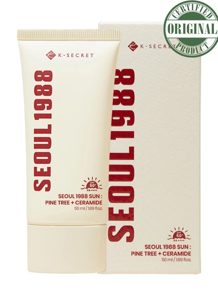 K-SECRET Seoul 1988 Daily Sunscreen with Pine Tree Extract and Ceramide (Broad Spectrum UVA/UVB Protection, 50 mL) 0h8ci