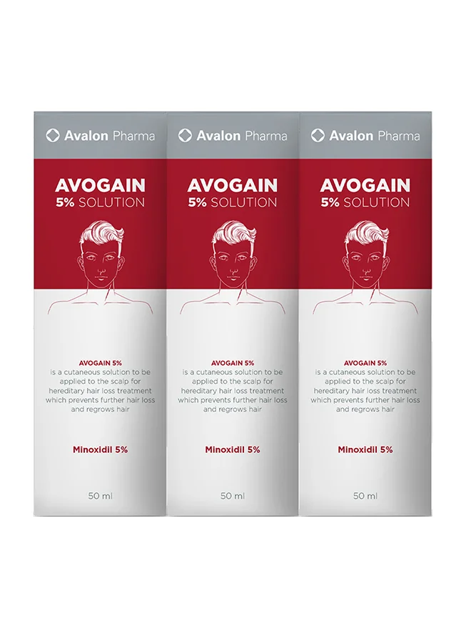 Avalon Pharma Minoxidil 5% Topical Solution for Thinning-Prone Hair (3 x 50 mL) pkz4p