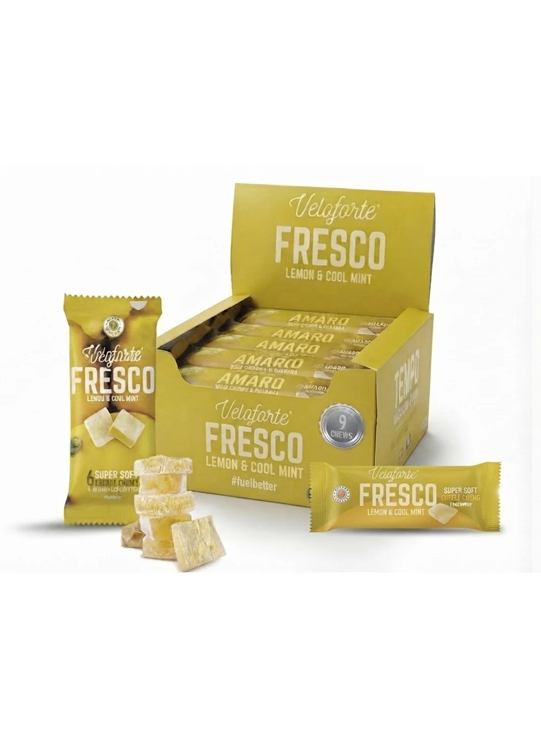 Veloforte Fresco Natural Energy Chews Lemon & Cool Mint (9 Pack) 4wv1u