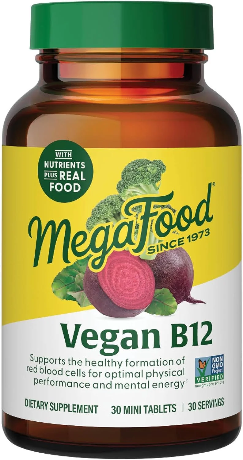 Vegan Vitamin B12 Complex with B6 and Folic Acid for Energy Support (30 Mini Tablets) qdkhp
