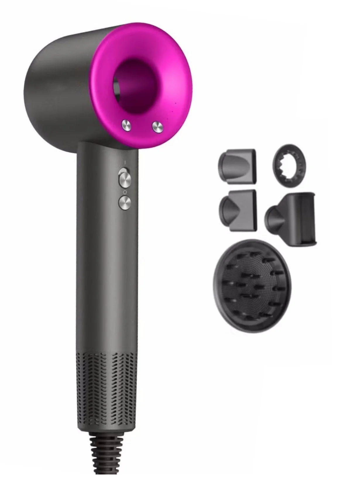 DOSCHER Professional Ionic Hair Dryer 1600W High-Speed Blower with Thermo-Control and Diffuser Attachments for Salon-Quality Styling dnce7