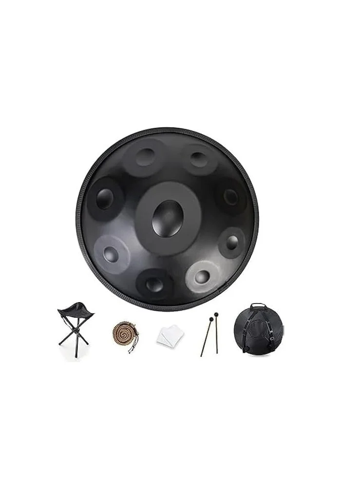 MegArya Steel Tongue Drum Handpan 22-Inch D Minor 9-Note Percussion Instrument (432Hz, Includes Accessories) vqw4d