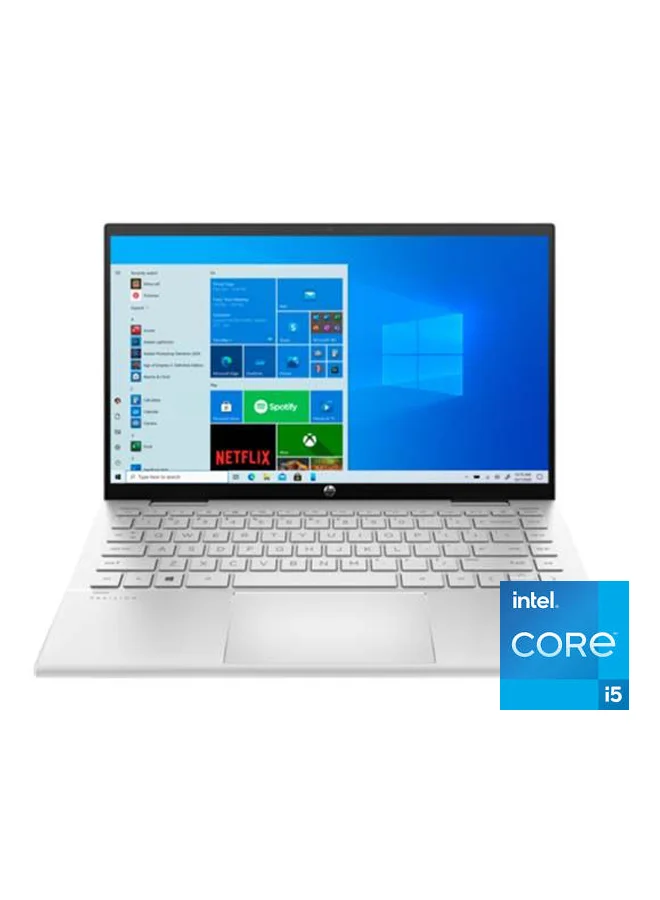 Premium 14-Inch Touchscreen Convertible Laptop, Intel Core i5 Processor, 8GB RAM, 512GB SSD, Windows 11, English/Arabic Keyboard (Silver) 42y24