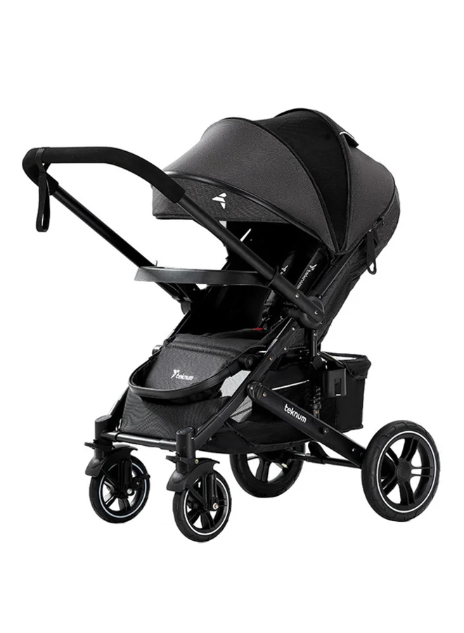 TEKNUM Reversible Moon Walk Stroller Premium Lightweight Foldable Pushchair (Black, 15 kg Capacity) 2i6sx