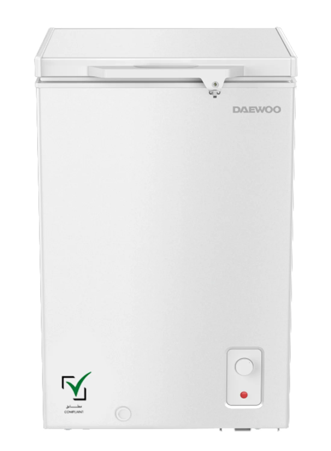 DAEWOO Chest Freezer, Convertible Fridge and Freezer, High Efficiency Cooling, Adjustable Temperature, Freestanding Design (White, 95 L) m9q9i