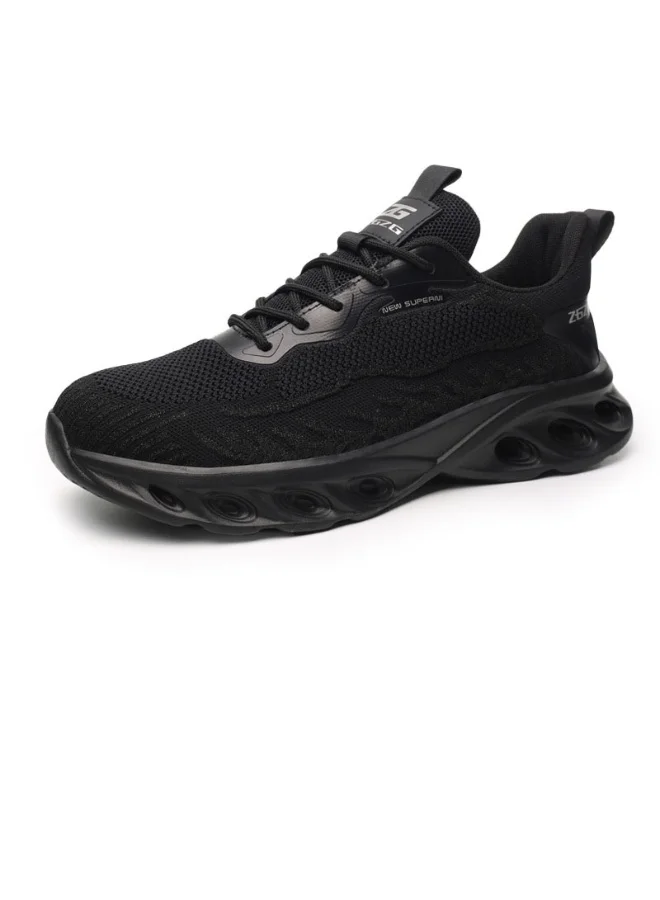 NIBEMINENT Professional Safety Work Shoes for Men Lightweight Breathable Protective Sneakers with Puncture-Resistant Sole (Black, 42 EU) 4ricf