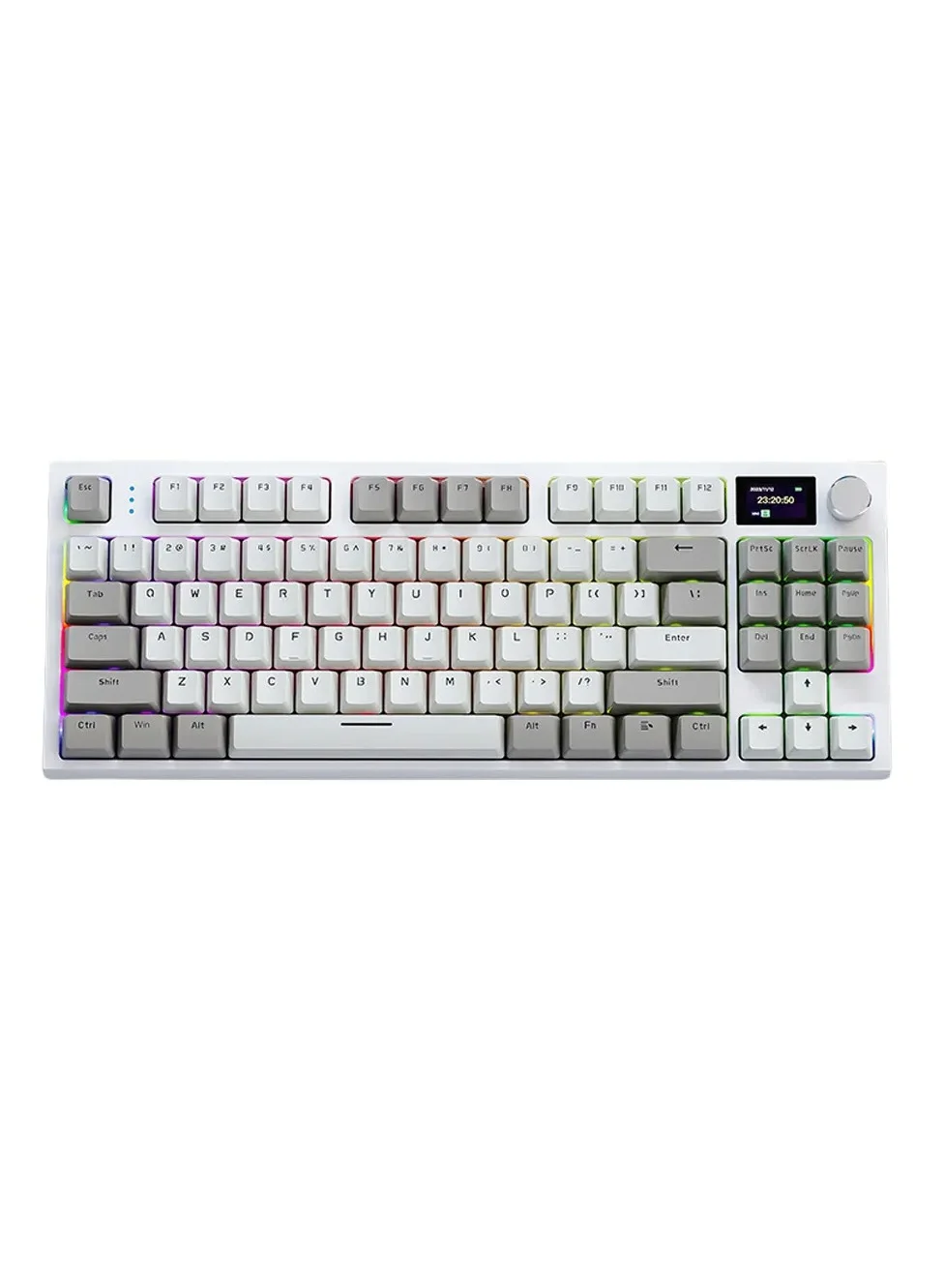 Attack Shark K86 Wireless Mechanical Gaming Keyboard Gasket Mount with TFT Display and Metal Knob (Business Grey, 87-Key) zj566