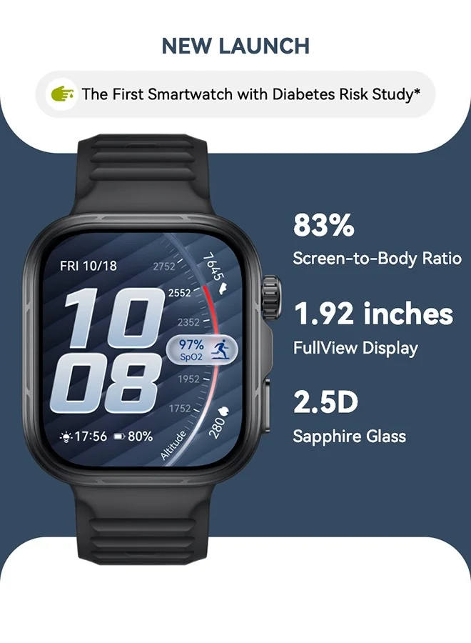 Smart FIT 5 Pro Smartwatch with 44.5mm FullView Display, Health & Fitness Tracker, GPS, NFC, Compatible with iOS & Android (Black, 44.5 mm) 93d0b