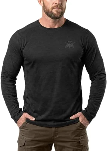 CQR Men's UPF 50 Sun Protection Long Sleeve Athletic Shirt Quick Dry Performance Top for Running Hiking (Black, XSmall) u32uh