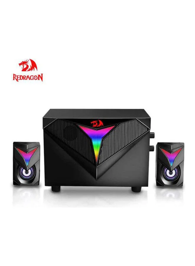 Gaming Subwoofer Speaker System 2.1 Channel RGB Surround Sound Desktop Audio (Black, 1 Set) kse9z
