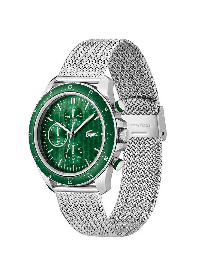 Premium Men Chronograph Round Stainless Steel Wrist Watch (43 mm) 9jt4i