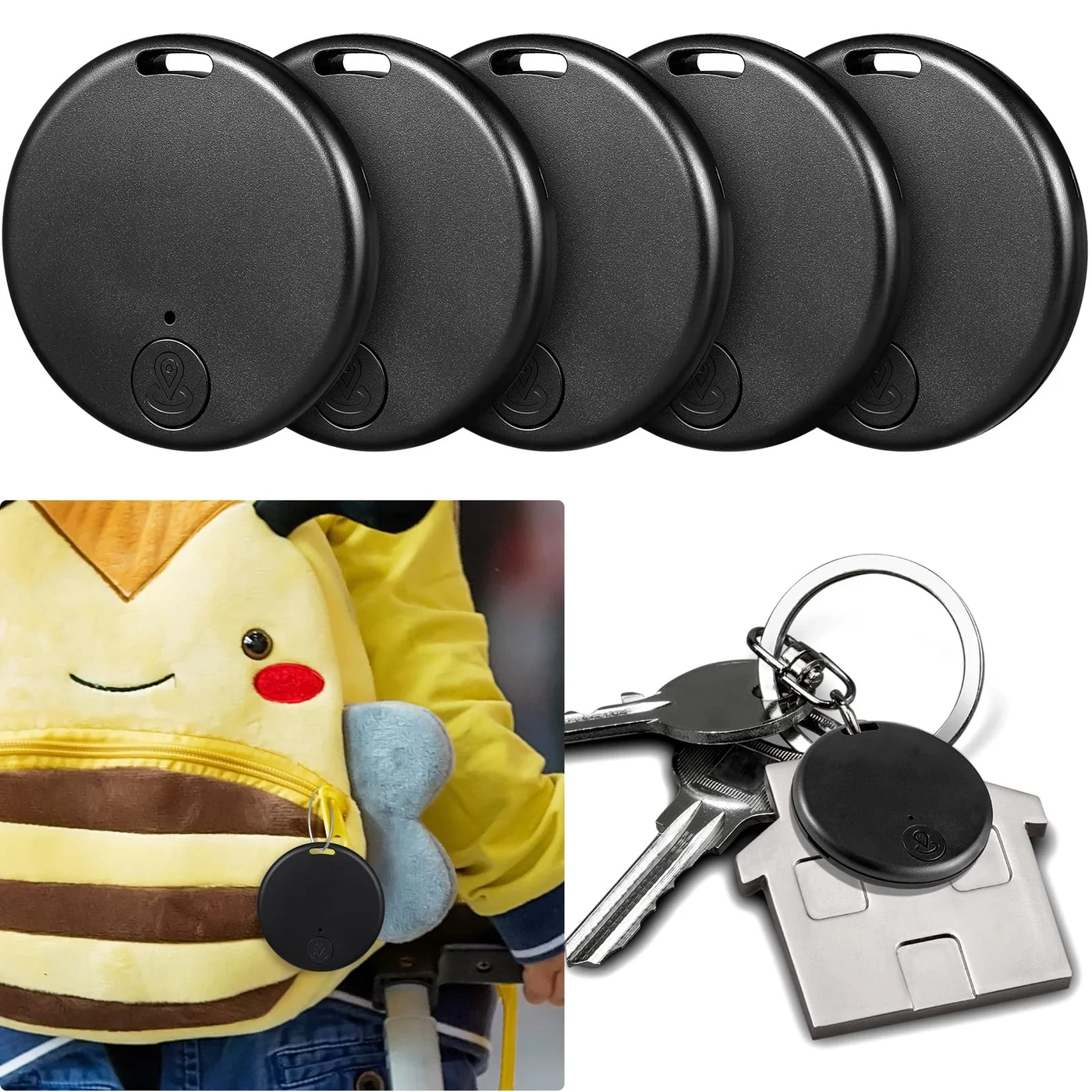 Konohan Smart Bluetooth Tracker Device (5 Pack) Portable Anti-Loss Locator for Keys Wallet Luggage and Pets (Classic) yue3a